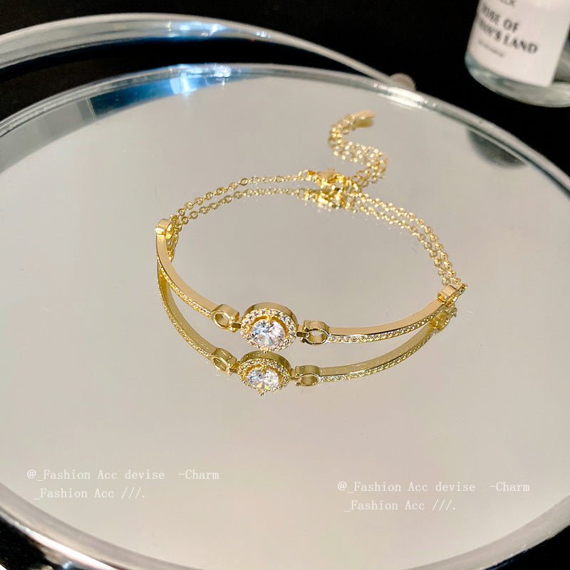 Wholesale Zircon Round Patchwork Bracelet